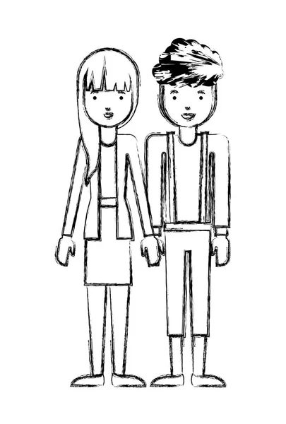 Icônes de personnages avatar couple — Image vectorielle