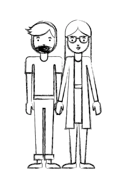 Icônes de personnages avatar couple — Image vectorielle