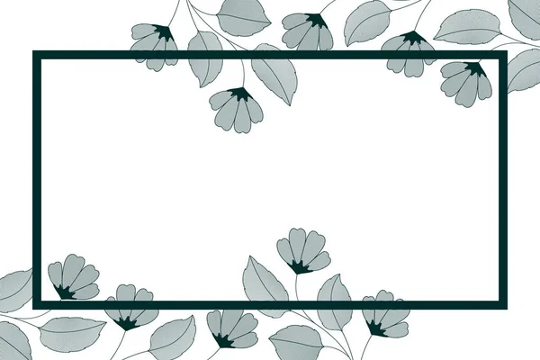 Keretben a virágok és a levelek elszigetelt ikon — Stock Vector