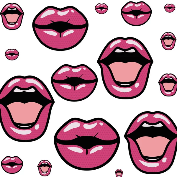 Open mouth pattern isolated icon — Stock Vector