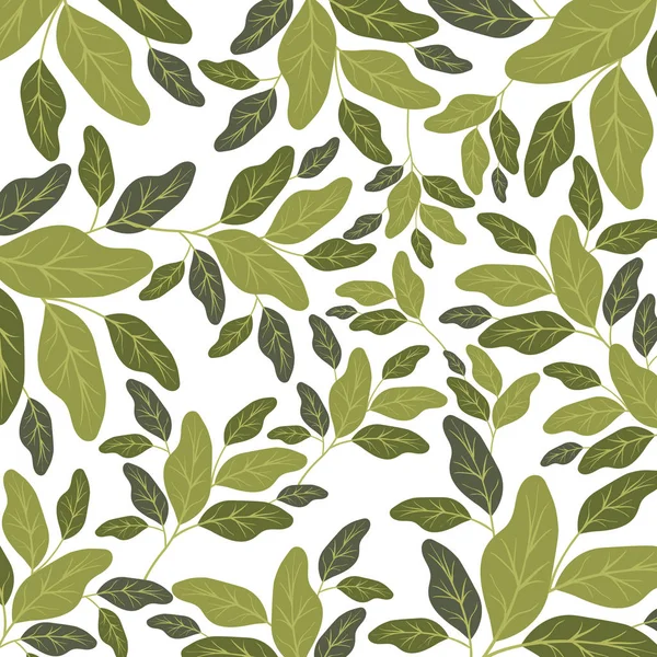 Zweig mit Blättern Ökologie Muster — Stockvektor