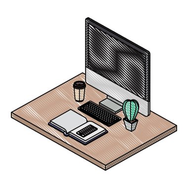 iş yeri sahne izometrik simgeler