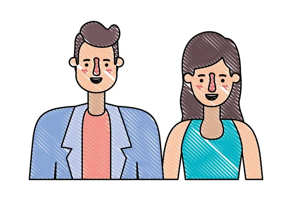 Icônes de personnages avatar couple — Image vectorielle