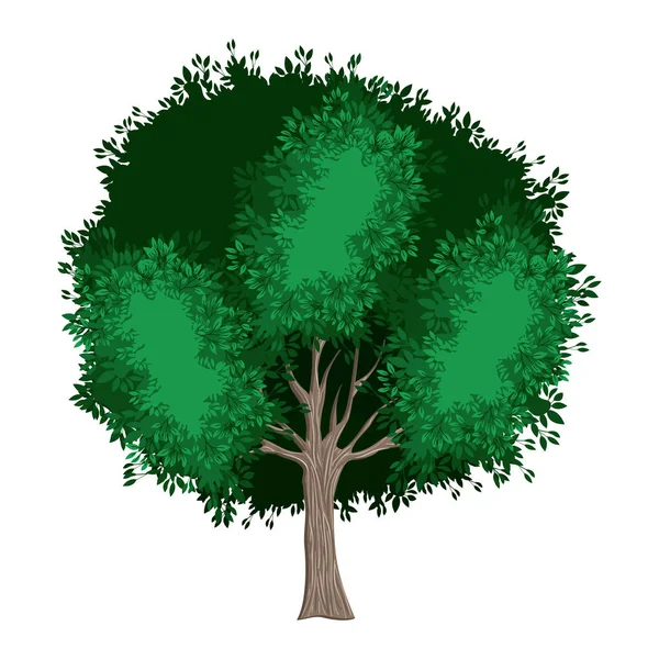Árbol pintado estilo acuarela — Vector de stock
