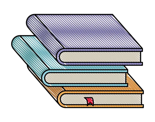 Stapel Lehrbücher isoliert Symbol — Stockvektor