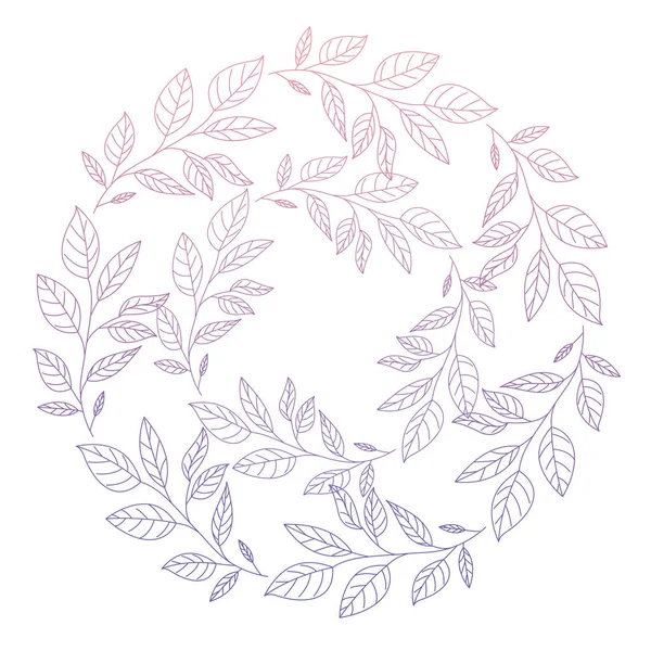 Κυκλικό πλαίσιο με φύλλα στεφάνης — Διανυσματικό Αρχείο