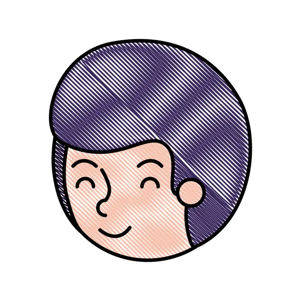 Joven hombre avatar cabeza carácter — Vector de stock