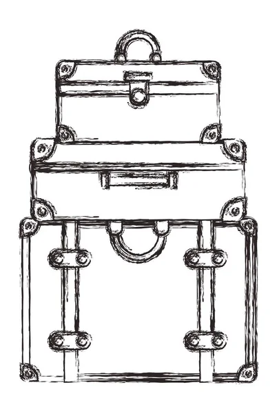 Valises sacs pile icône isolée — Image vectorielle