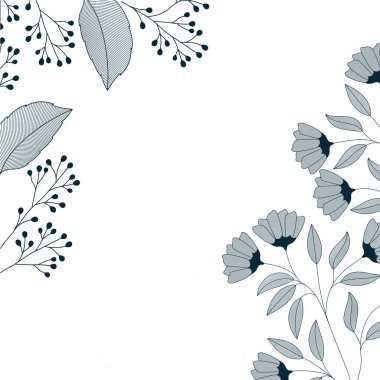 çiçekler ve yaprakları izole simgesi