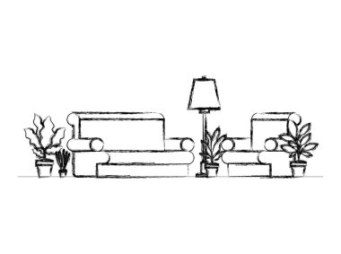 houseplants sahne ile oturma odası