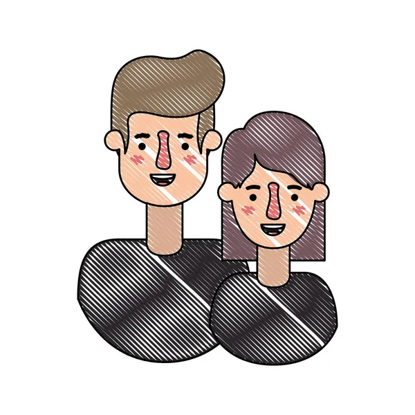 Icônes de personnages avatar couple — Image vectorielle