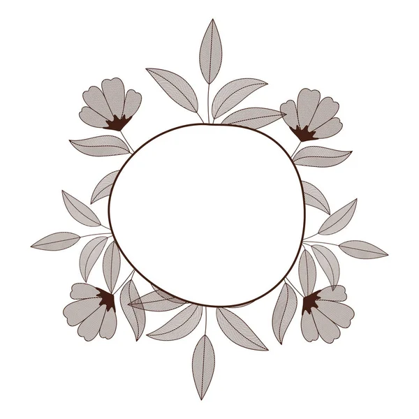 Рамка з квітами ізольована іконка — стоковий вектор