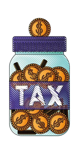Βάζο με φόρους και κέρματα — Διανυσματικό Αρχείο
