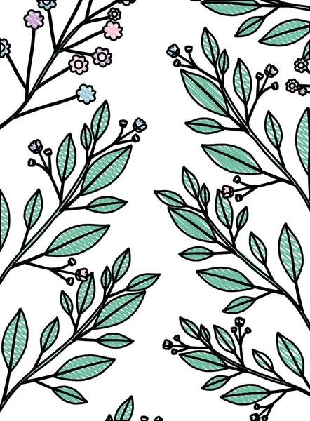 Красивые цветы и листья декоративный узор — стоковый вектор