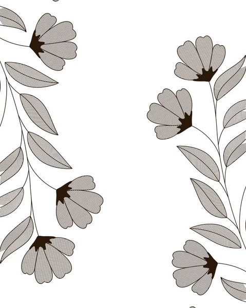 Λουλούδια με κλαδιά και φύλλα εικονίδιο — Διανυσματικό Αρχείο