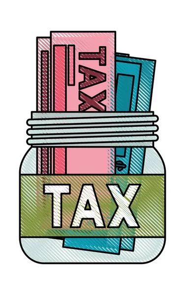 Tarro con icono de impuestos — Archivo Imágenes Vectoriales