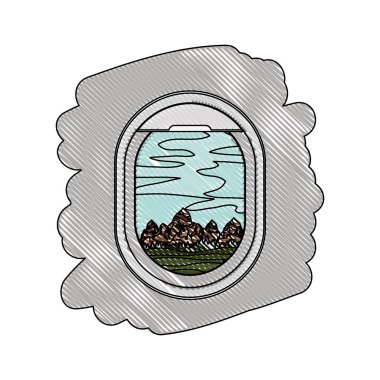 dış görünüm ile uçak penceresi