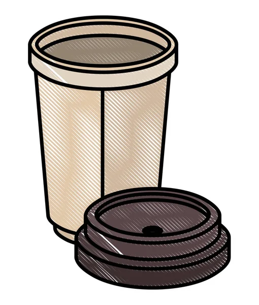 Kávéscsésze műanyag izometrikus ikon — Stock Vector