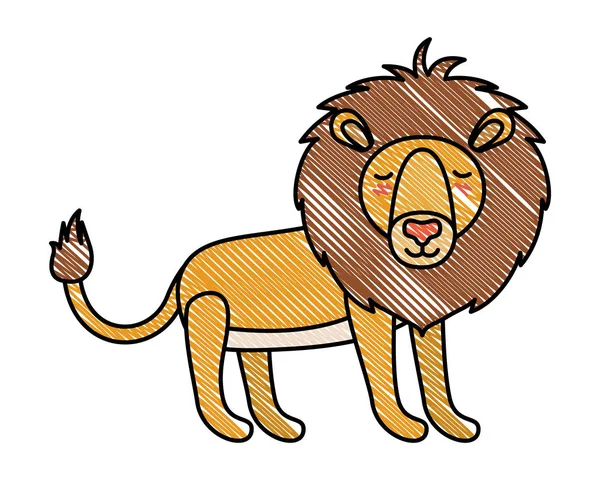 Lion sauvage isolé — Image vectorielle