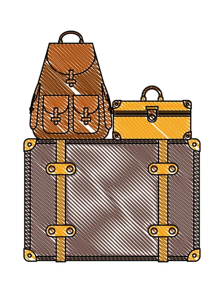 Maletas bolsas pila aislado icono — Vector de stock