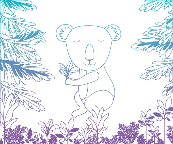 丛林里的野生树袋熊 — 图库矢量图片