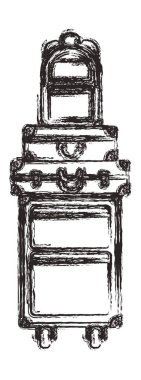 bavullar izole kazık simge