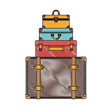 bavullar izole kazık simge