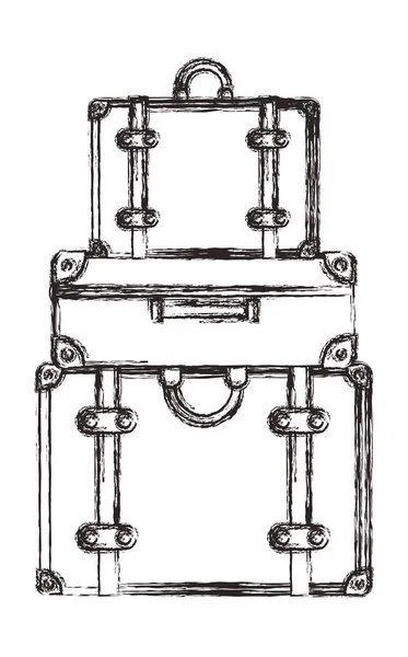 Koffer-Taschen stapeln sich isoliert — Stockvektor