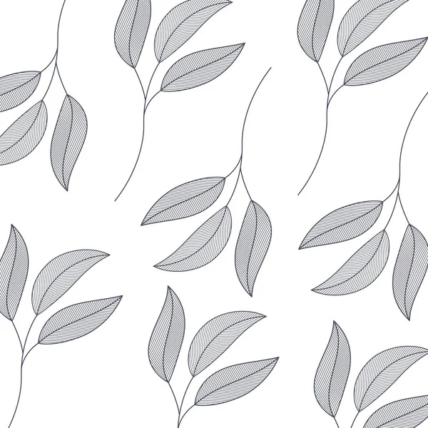 Blätter Muster isoliert Symbol — Stockvektor