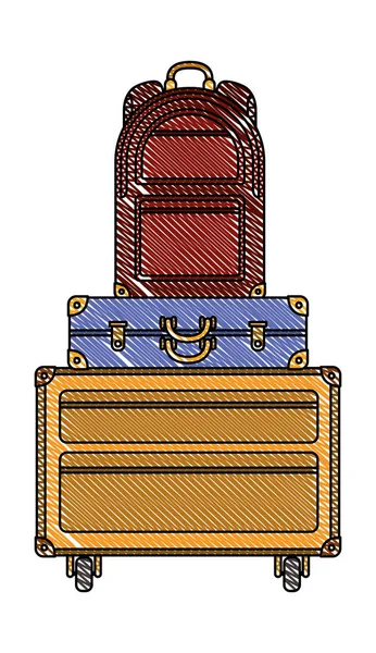 Koffer-Taschen stapeln sich isoliert — Stockvektor