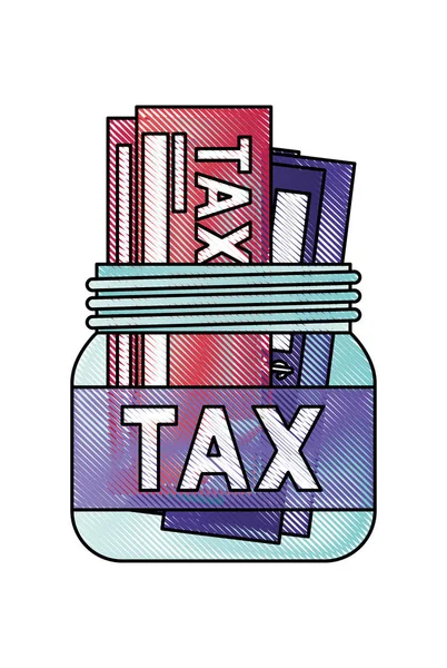 Frasco com ícone de imposto — Vetor de Stock