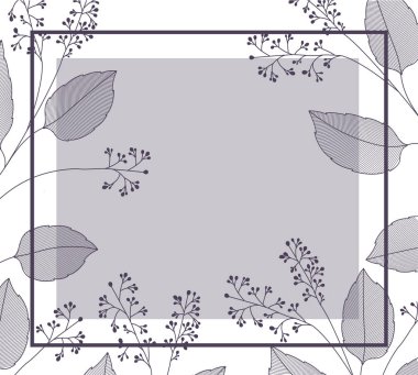 yaprakları ve kare simgesi ile çiçekler