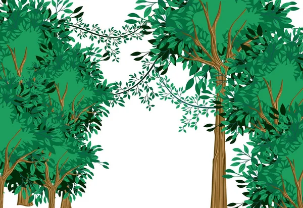 森林シーン塗装水彩画スタイル — ストックベクタ