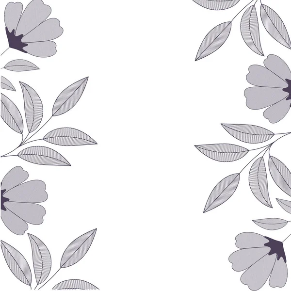 花と葉の孤立したアイコン — ストックベクタ