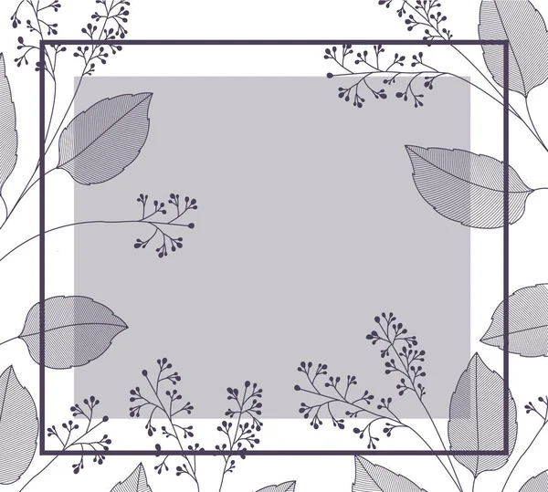 yaprakları ve kare simgesi ile çiçekler