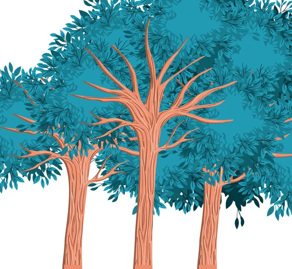 Δάσος σκηνή ζωγραφισμένο στυλ υδατογραφίας — Διανυσματικό Αρχείο