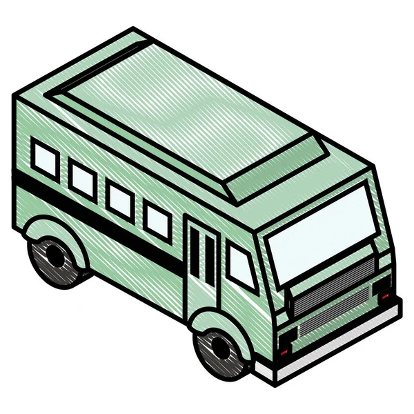 Izometrická ikona autobusové dopravy — Stockový vektor