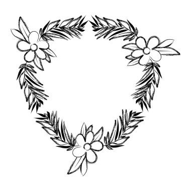 güzel çiçek ve yaprakçerçeve