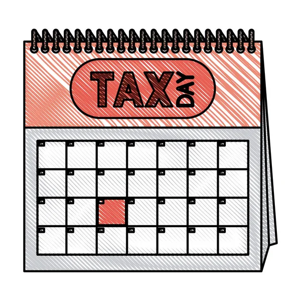 Calendar reminder with tax day — Stock Vector