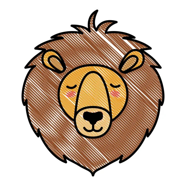 Wild lion animal head — Stock Vector