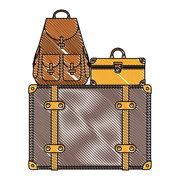 Koffer-Taschen stapeln sich isoliert — Stockvektor