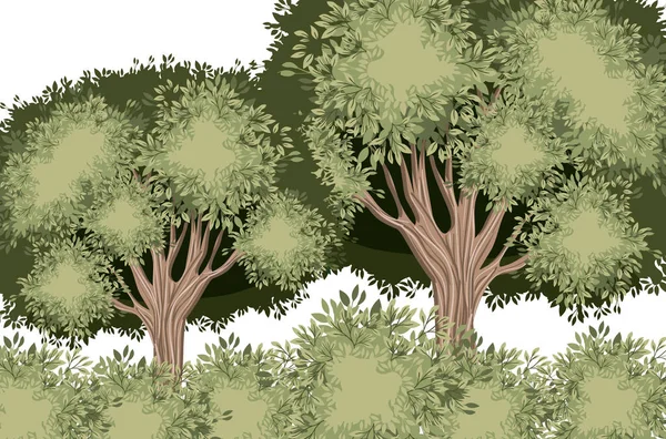 Scène de forêt style aquarelle peint — Image vectorielle