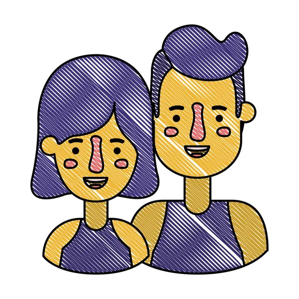 Çift avatar karakter simgeler — Stok Vektör