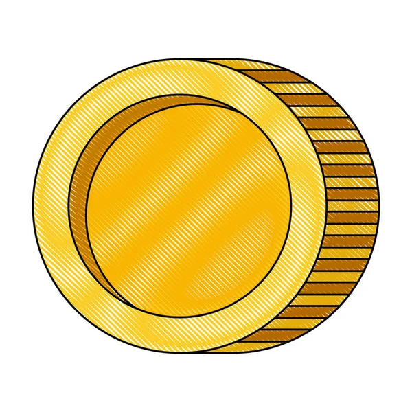 Moneda dinero aislado icono — Vector de stock