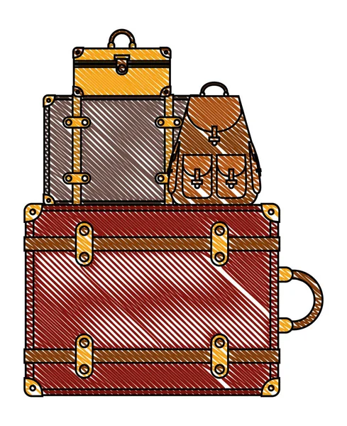 Мешки сумки кучи изолированный значок — стоковый вектор