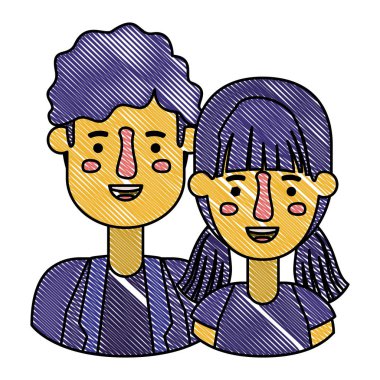 Çift avatar karakter simgeler