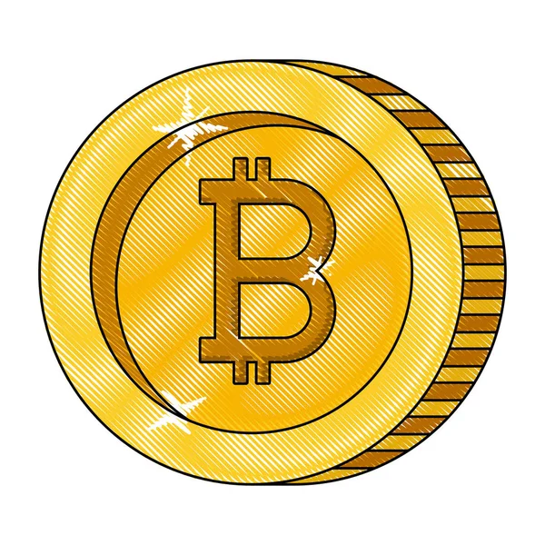 Bitcoin commerce technologii ikona — Wektor stockowy