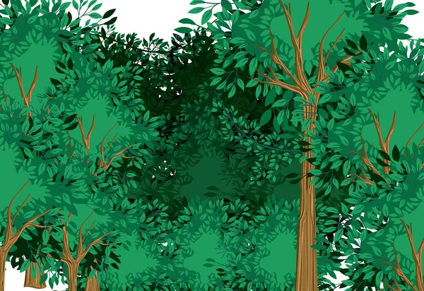 Bosque escena pintado acuarela estilo — Archivo Imágenes Vectoriales