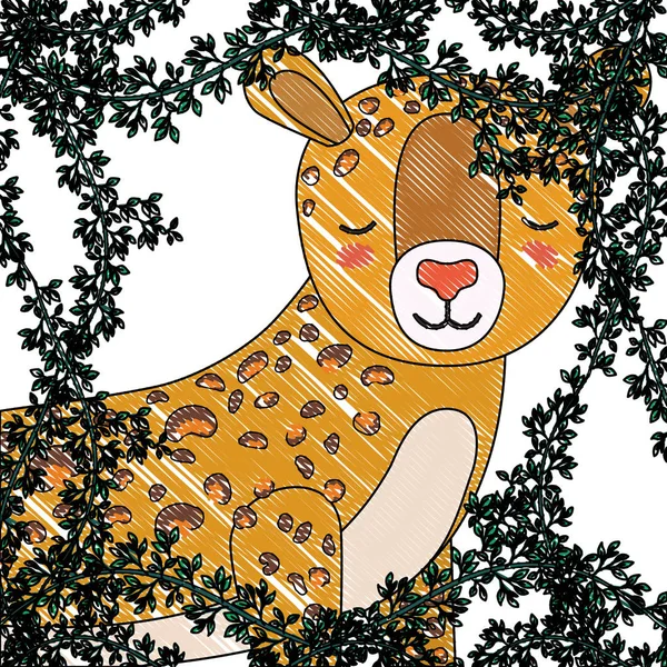 Wild cheetah in de jungle-scene — Stockvector