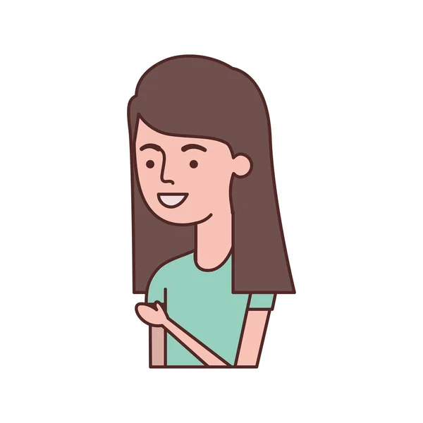 Jeune femme avatar personnage vecteur — Image vectorielle